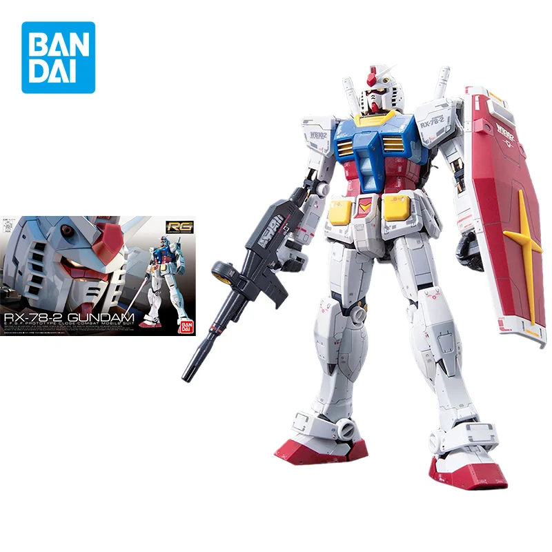 

Bandai Original Gundam Model Kit Anime Figure 1/144 RG 01 RX-78-2 Action Figures Collectible Ornaments Toys Gifts for Kids