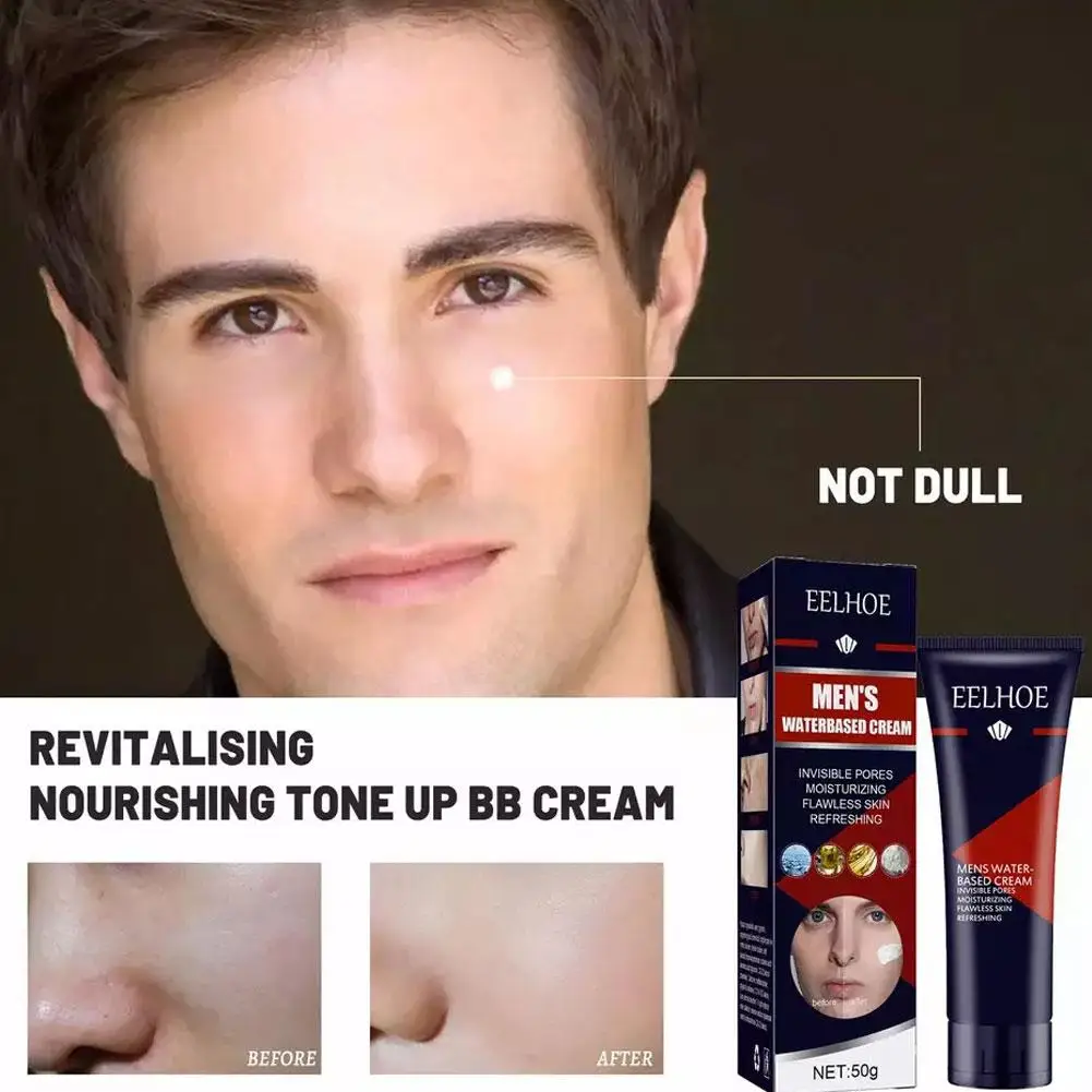 

Mens BB Cream Revitalising Nourishing Natural Whitening Foundation Face Cream Base Concealer Lazy Cream Korean Makeup Tone P6E2