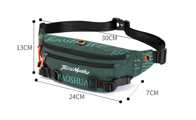 TsuriMusha Fishing Bag Multifunctional Outdoor Waist Bag Portable Lure Waist Pack Messenger Bag Pole Package Fishing Tackle Bag 3