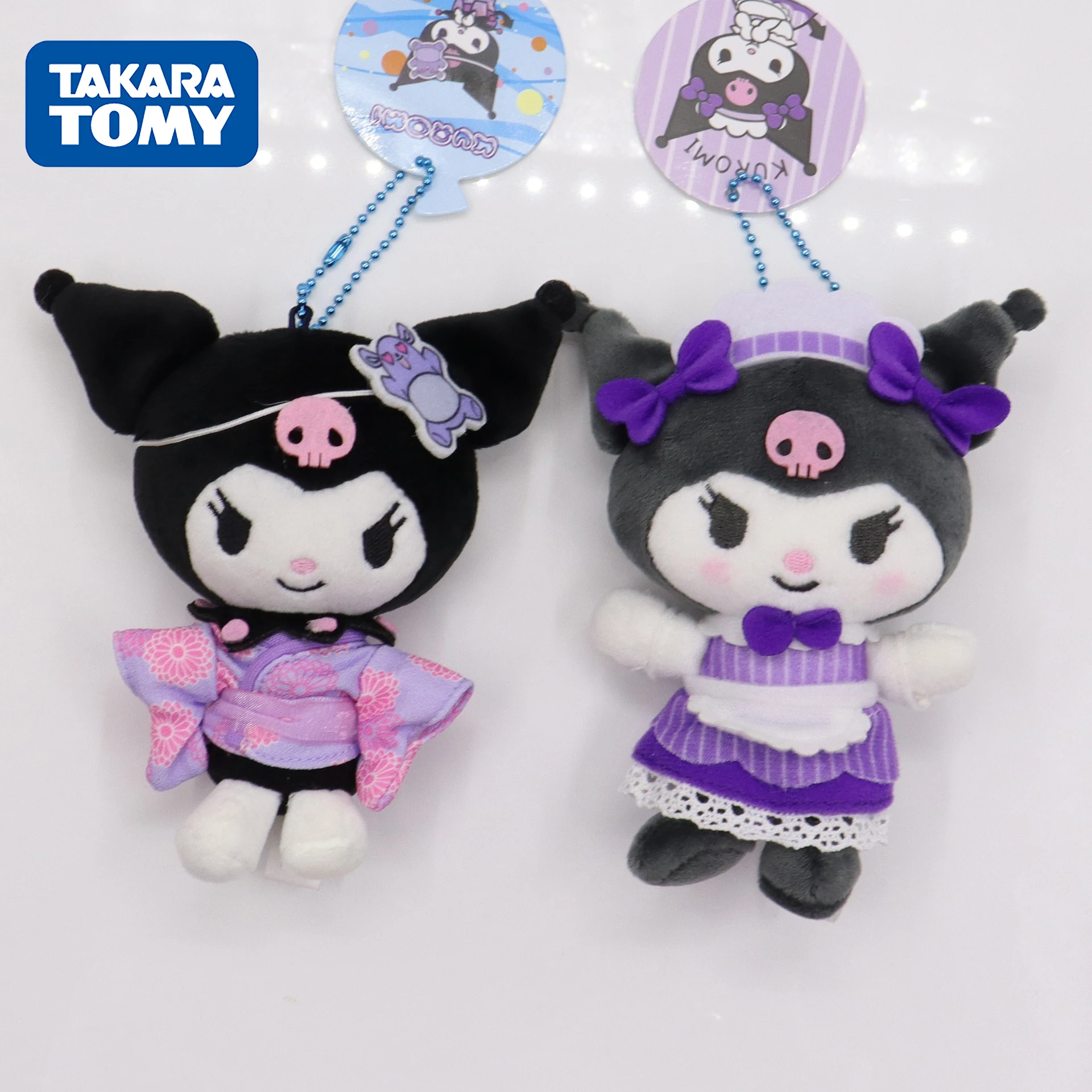 

Sanrio Creative 10CM Plush Doll Kawaii Kuromi Pendant Present Japanese Cartoon Stuffed Bags Ornament Toy Gift for Girl Childrens