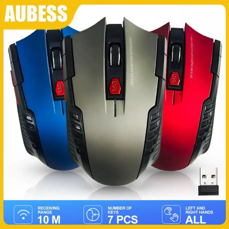 

1600dpi Wireless Mouse Optics Mini Adapter Computer Mouse 2.4ghz Wireless Transmission Pc Gamer Accessories 6 Key Game Mouse
