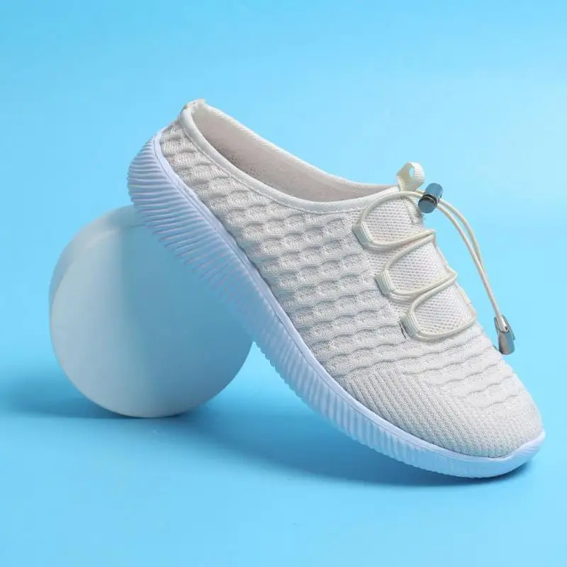 

Женские сетчатые туфли на плоской подошве, повседневные Модные дышащие Прогулочные кроссовки без шнуровки, лето 2023, женская обувь размера п...