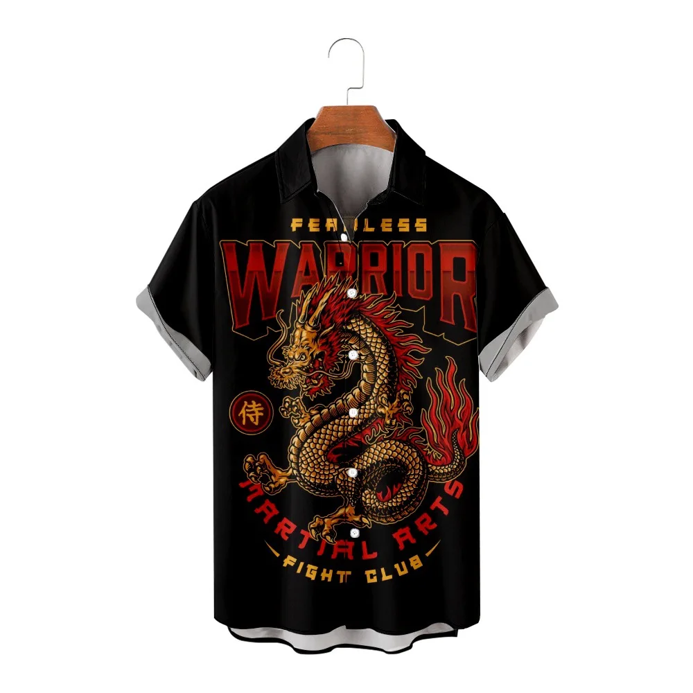 

Мужская летняя рубашка с коротким рукавом, с цифровой печатью