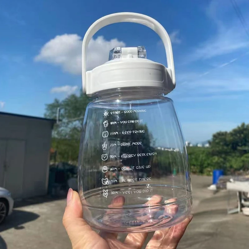 Большая кружка для пудинга Студенческая портативная соломенная Милая бутылка