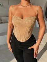 fashion solid color vintage clothes women corset crop top vest sexy strappy waist female underwear backless bustier top camisole