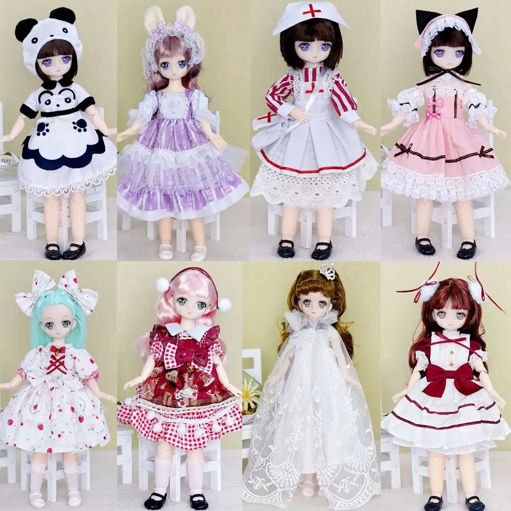 30 см кукольная одежда в стиле Лолиты кружевное платье принцессы головной убор