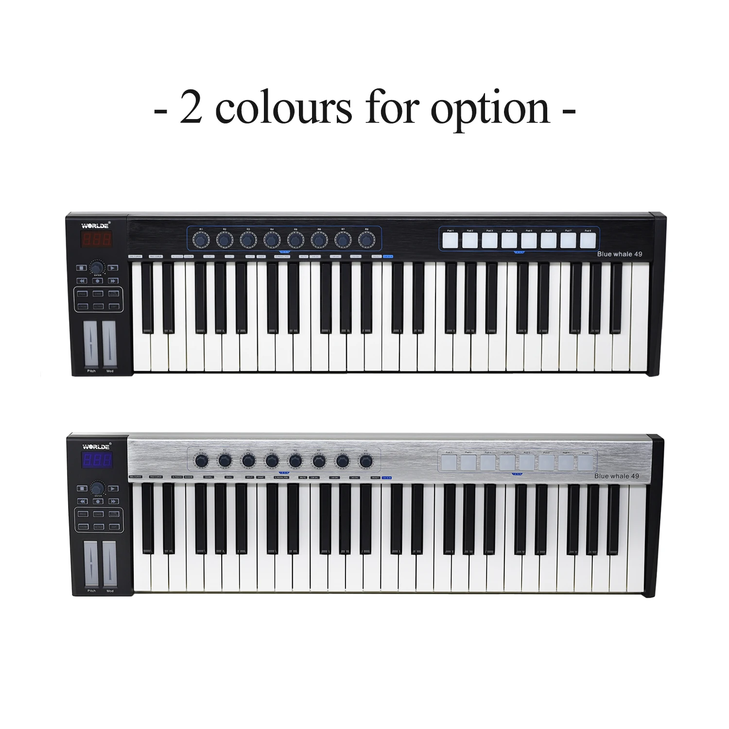 Портативный USB MIDI-контроллер WORLDE Blue КИТ 49 с клавиатурой полуутяжеленными