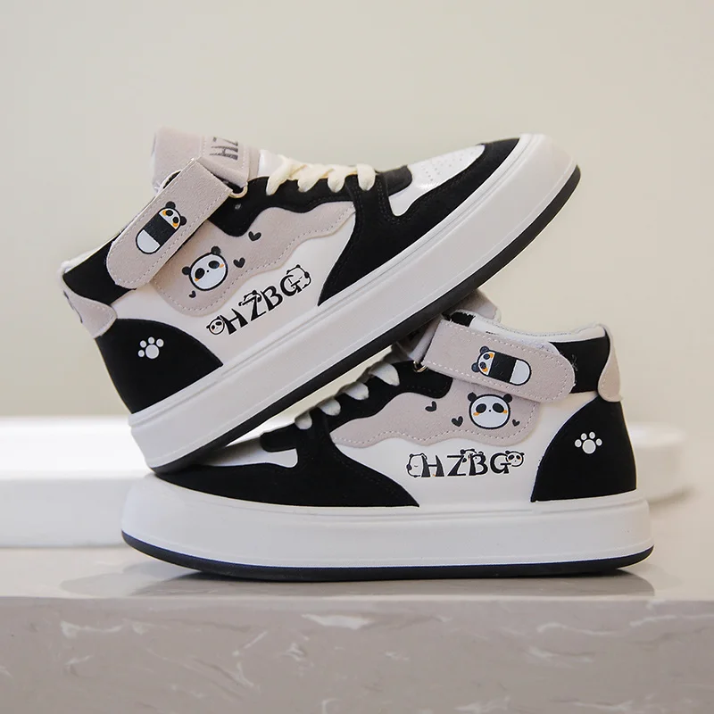 

Женские высокие кроссовки панды, кроссовки для девочек-подростков, симпатичная женская спортивная обувь, роскошная трендовая женская обувь, Осень-зима 2023