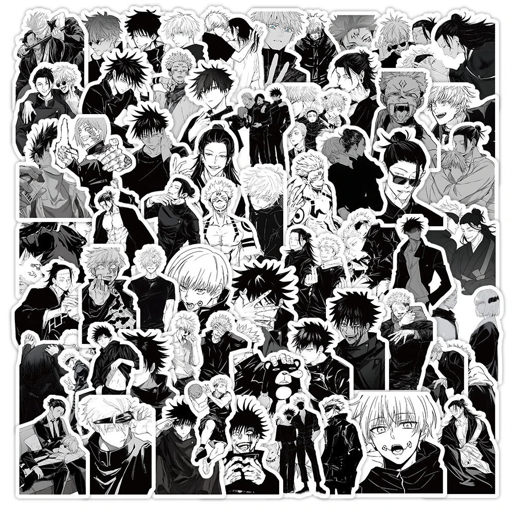 Аниме Jiu-Jitsu Kaiyen Граффити Наклейки DIY Черно-белые Для Гитары Телефона Мультфильм