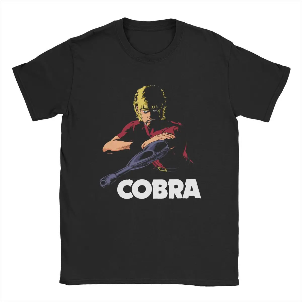 

Space Adventure Cobra T Shirt Men 100% Cotton Funny T-Shirts Crew Neck Manga Anime Tee Shirt Short Sleeve Clothing Gift Idea