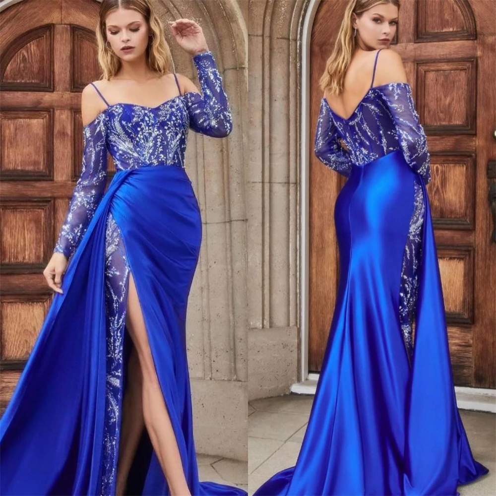 

Платье для выпускного вечера, изысканное атласное вечернее платье с открытыми плечами и цветами, коктейльное платье, 2023