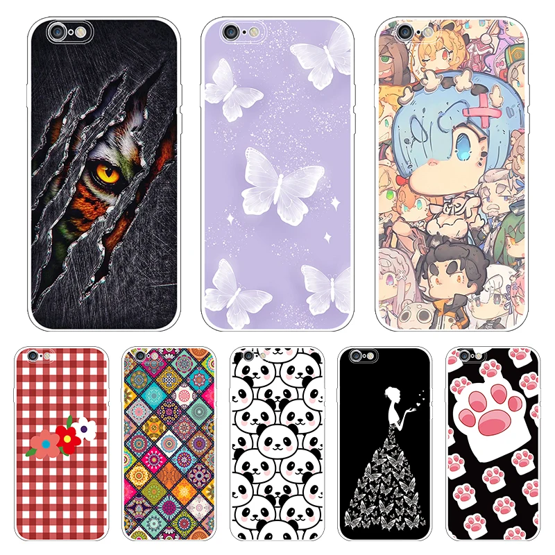 

Silicone Phone Case for iPhone 7 8Plus Cases for iPhone 6 7 8 Cover Soft Print Cartoon Tpu Back Cover for Iphone 6Plus Pop Shell