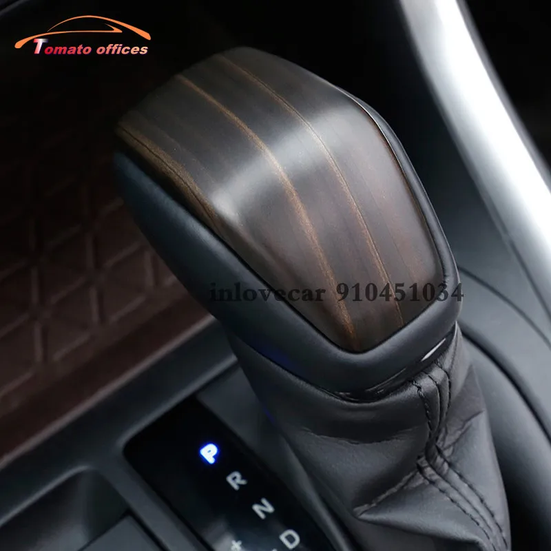 

For Toyota RAV4 2019 2020 2021 ABS Peach Wood grain Car gear shift lever knob handle Cover Trim Sticker styling Accessories 1pcs