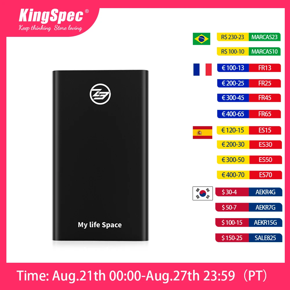 KingSpec внешний SSD жесткий диск 120 ГБ SSD 240 ГБ 480 ГБ Портативный SSD Внешний жесткий диск ТБ hdd для ноутбука с USB 3,1 Type C