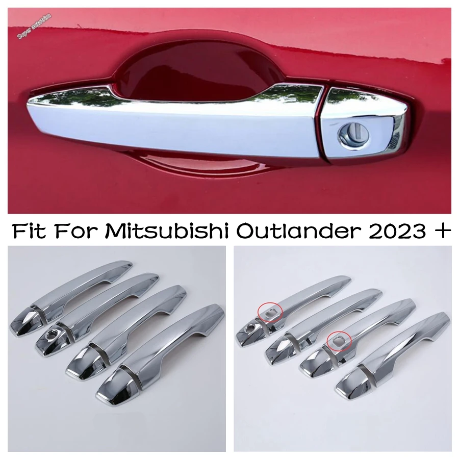 

Chrome Outside Car Door Handle Scratch Protector Molding Cover Trims 8PCS Fit For Mitsubishi Outlander 2023 Exterior Accessories