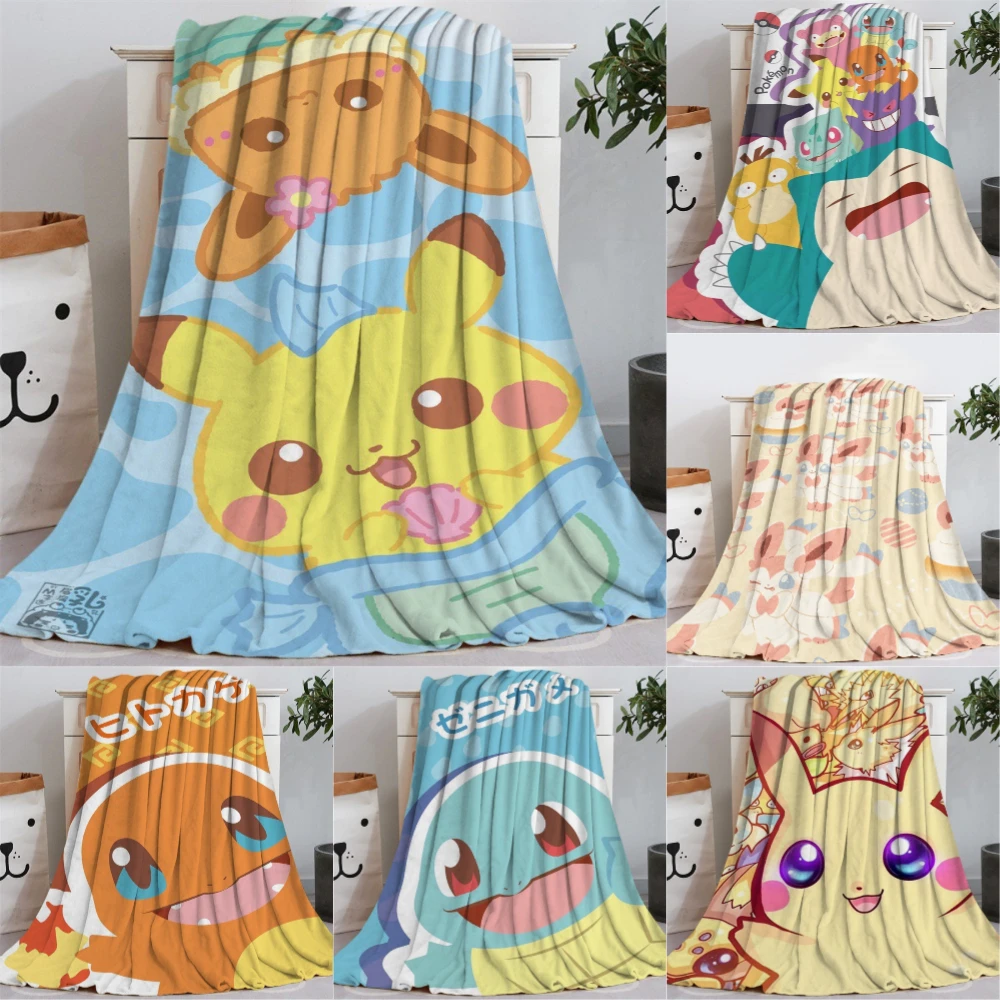 Фланелевое Одеяло Pokemons летнее одеяло с рисунком аниме Пикачу Eevee Snorlax сильвеон