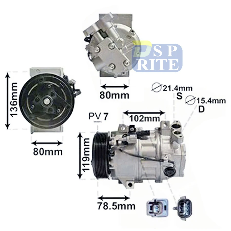 DCS17EC воздушный компрессор переменного тока 8200895057 для Renault Laguna III BT0 1 2 0 8200717654 VALEO