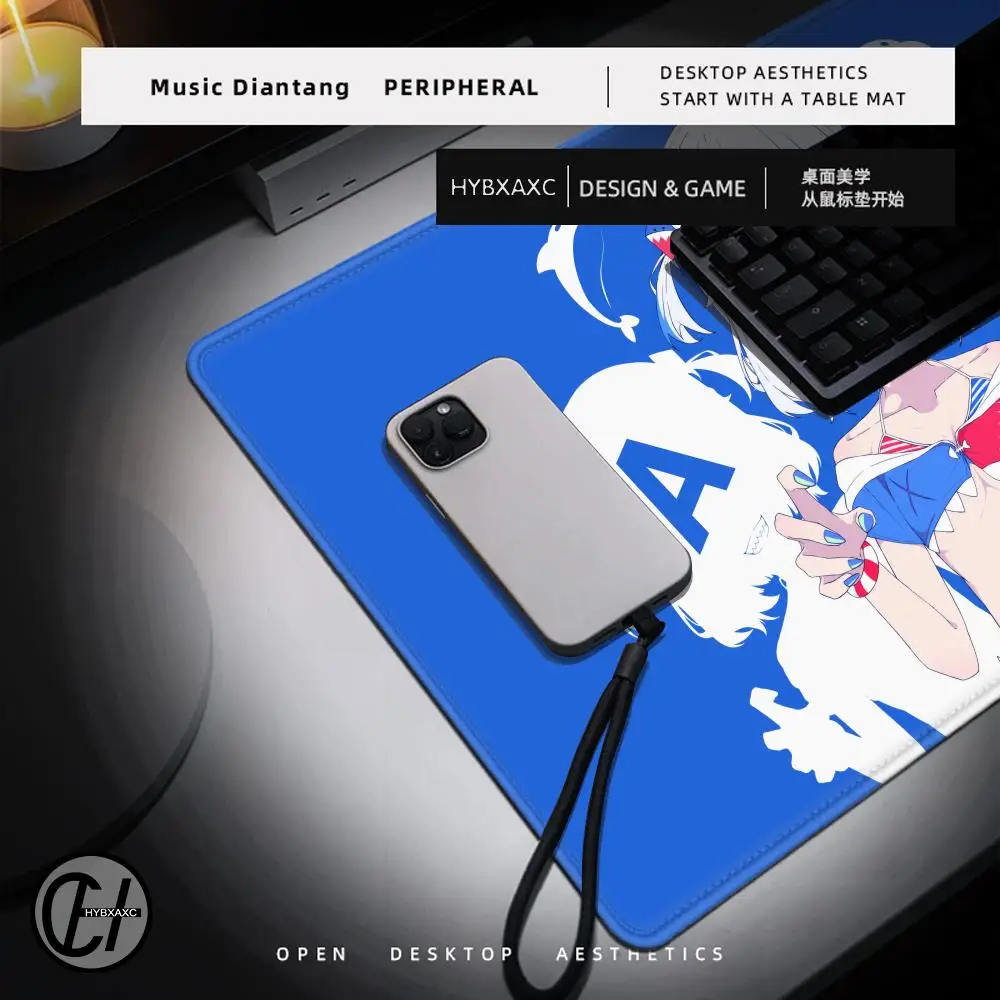 Gawr Gura Hololive Anime Girl teclado mouse pad Gaming mousepad Speed Desk Mat Laptop Mats For Office Carpet Acces