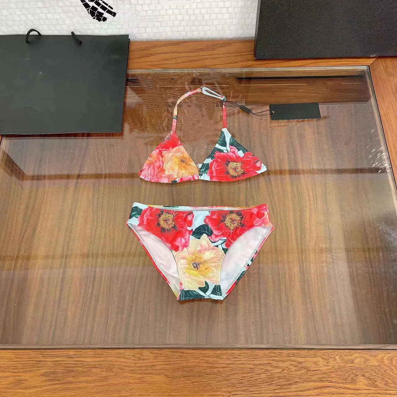 

2022 летний высококачественный модный брендовый Классический женский купальник + Плавки бикини костюм для девочек