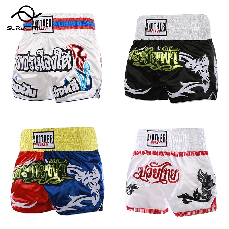 

Muay Thai Shorts Men Women Kids Boxing Pants Embroidery Breathable Combat Fighting Grappling Trunks Martial Arts MMA Clothing