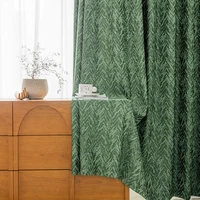 new shade imitation woolen linen polyester jacquard curtain for bedroom and living room bay window warm fashion curtain