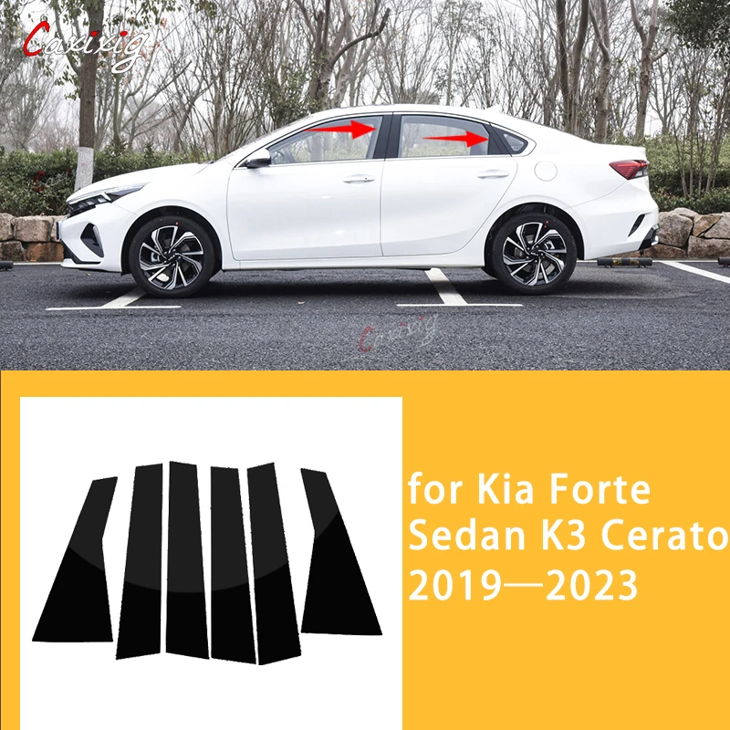 

For Kia Forte Sedan K3 Cerato 2019 2020 2021 2022 2023 Car Pillar Posts Door Window Cover Trim BC Column Sticker Accessories
