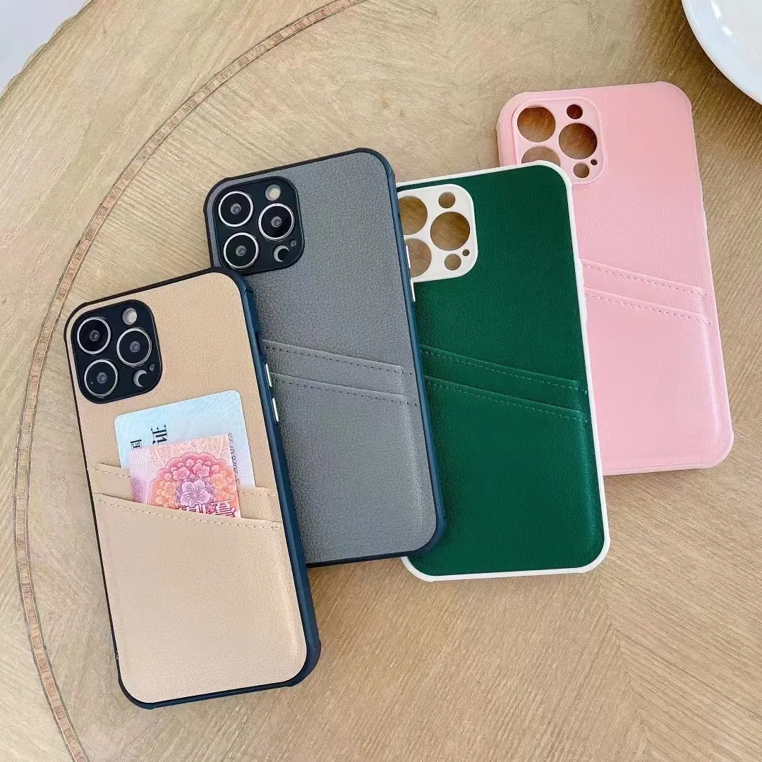 

High Quality Luxury Solid Color Card Pocket Dustproof For iPhone 14 13 12 11 Pro Max Soft Case Mini iX XR XsMax Soft Phone Case