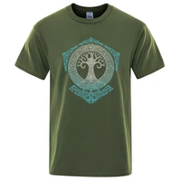 yggdrasil t shirt world tree men tops fashion pattern tee 2021 summer brand t shirt odin aesir nordic mythology mens tshirt