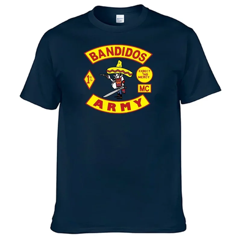 Motorcycle club Bandidos army T shirt 100% cotton men T-shirt N02