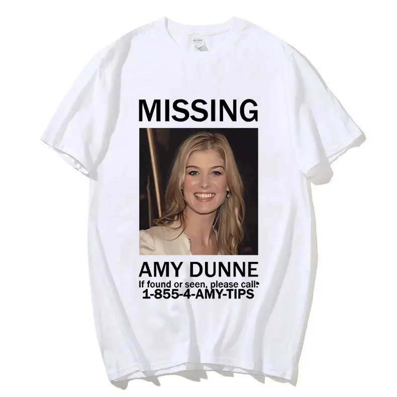 Suspense Thriller Movie Gone Girl Amy Dunne Missing T-shirt Unisex Fashion Oversized T Shirts Men Women Casual Cotton T-shirts