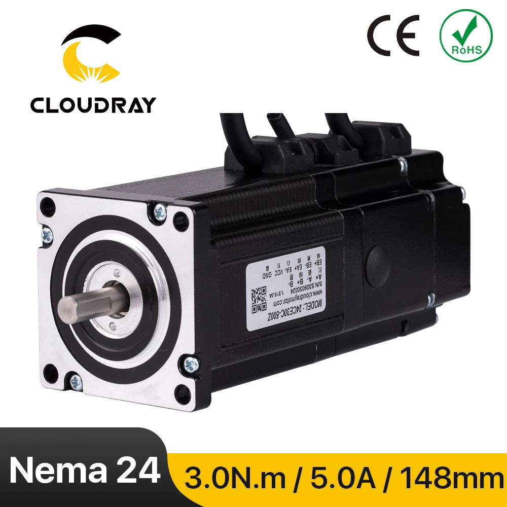 

Шаговый двигатель Cloudray Nema24 24CE30C-500Z 3.0нм 5.0А с тормозом
