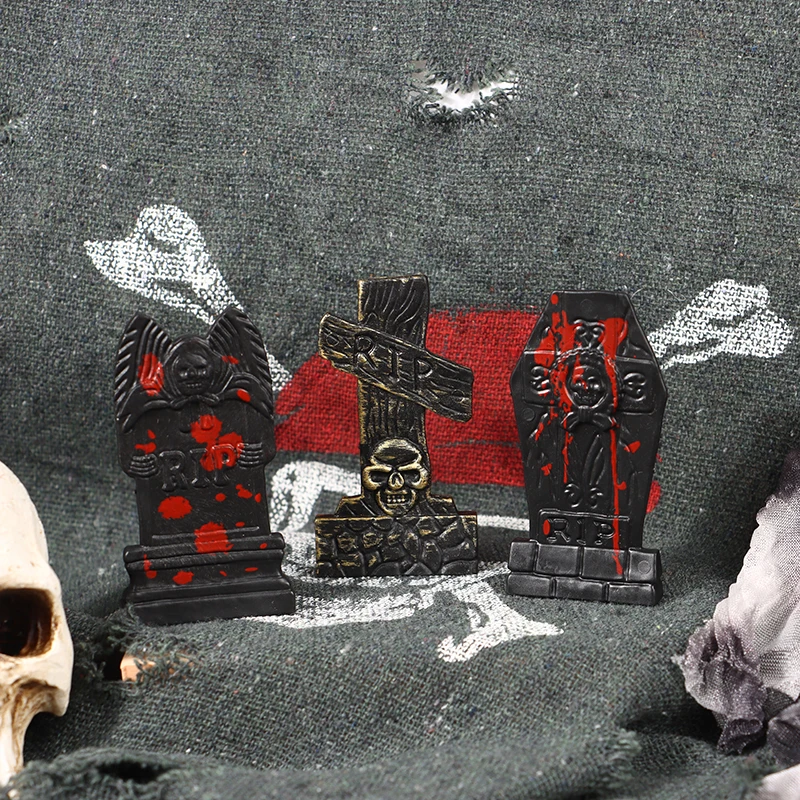 Череп Надгробие Ремесло Поддельные Украшения Декоративные Для Хэллоуина