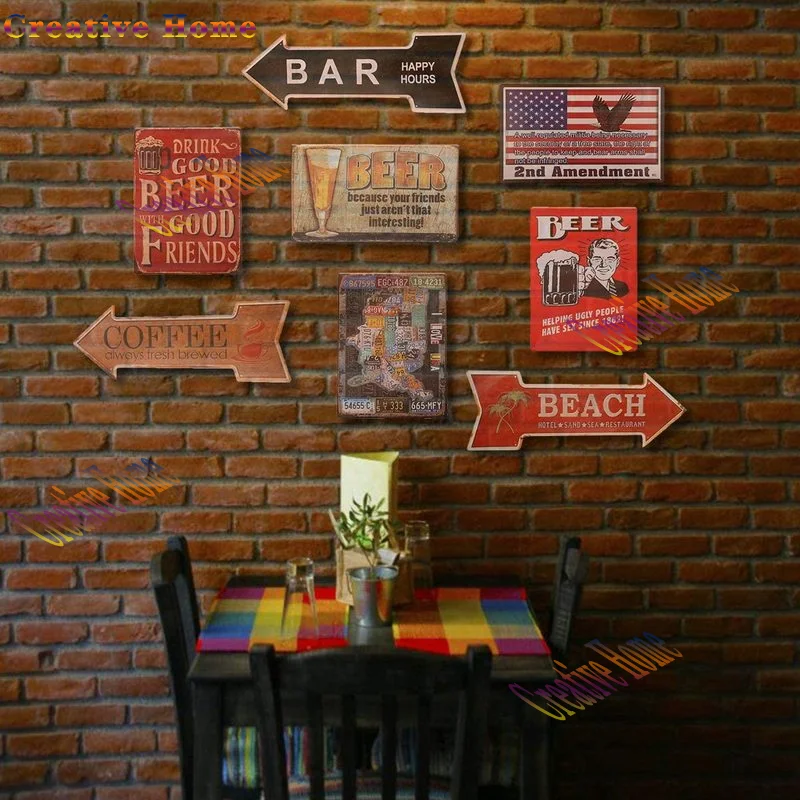 Держатель влево новинка металлическая стрела знак 18X6 дюймов настенная лампа для