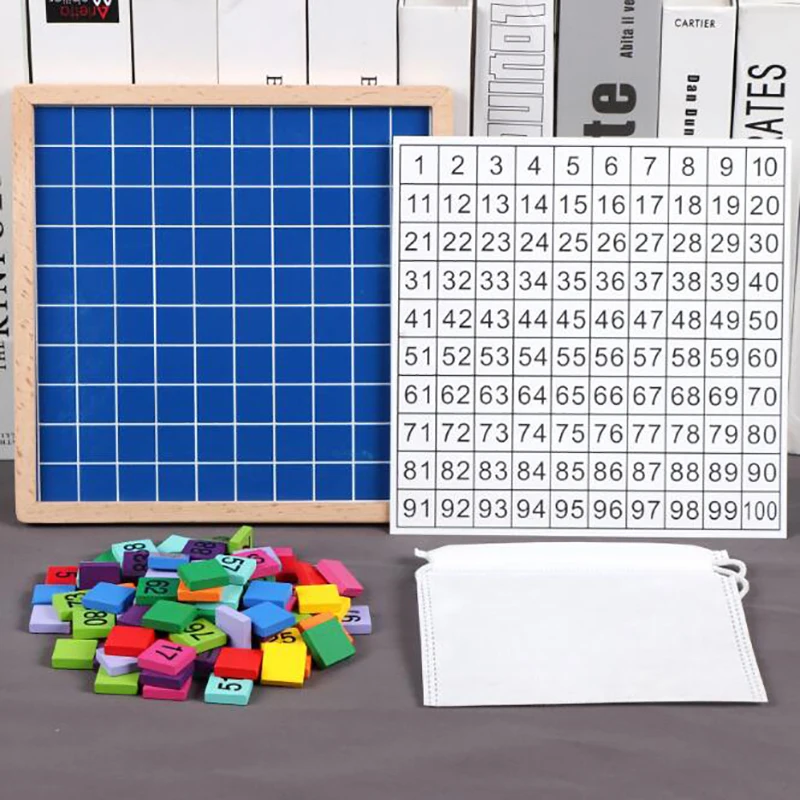 

1 To 100 Consecutive Numbers Calculation Toys Wooden Montessori 100 Board Mathematics children's Educational Toys