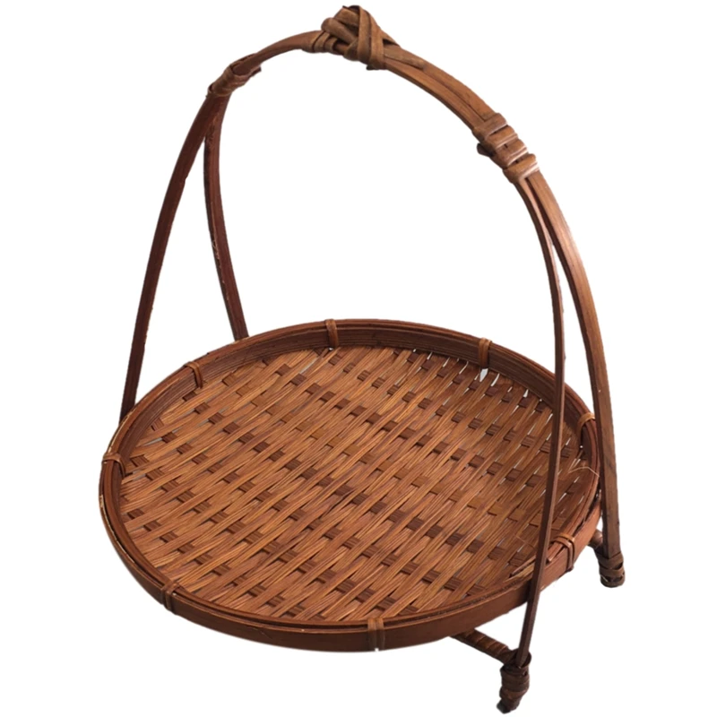 

Бамбуковое искусственное блюдо ручной работы, домашний декор, хранение фруктов, хлеба, еды для кухни, Органайзер