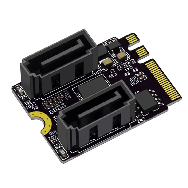 

Riser Card M.2 (A+E Key) To 2-Port SATA3.0 Expansion Card Key A+E Wifi M.2 To SATA Adapter Card Free Drive JMB582