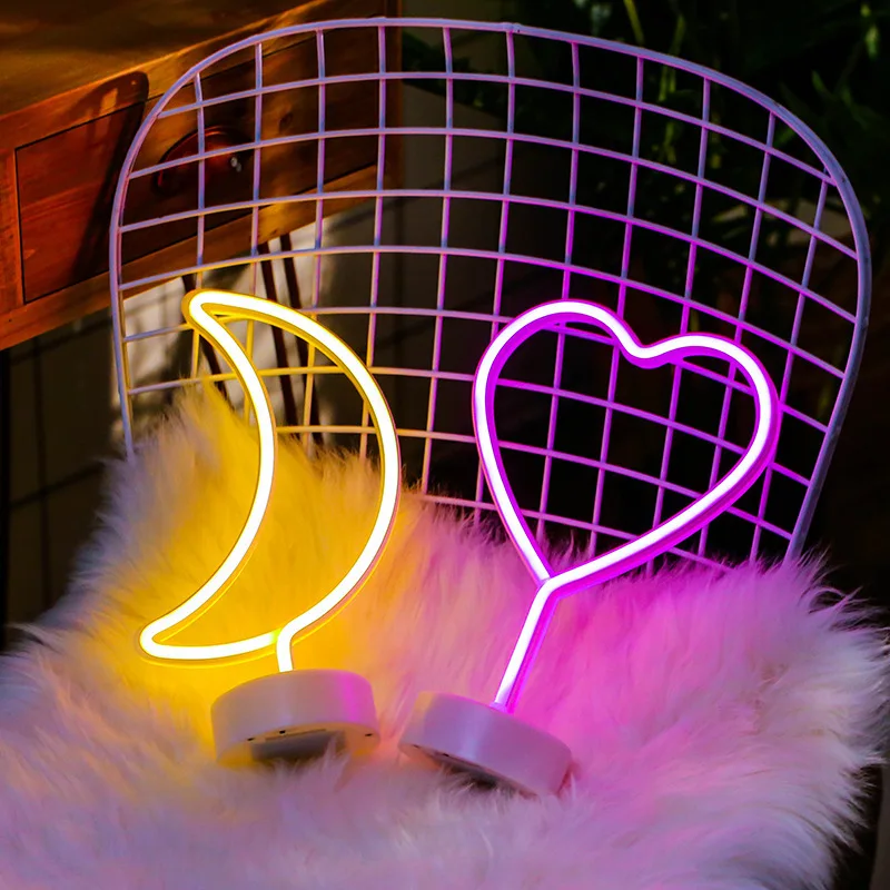 

Неоновые светодиодные фонари Love в форме сердца, украшение в виде фламинго на День святого Валентина, Рождество, свадьбу, вечеринку, фонари с ...