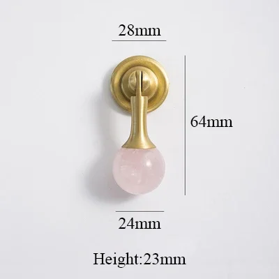 

Латунные ручки для шкафов TINYHOB с розовым хрусталем