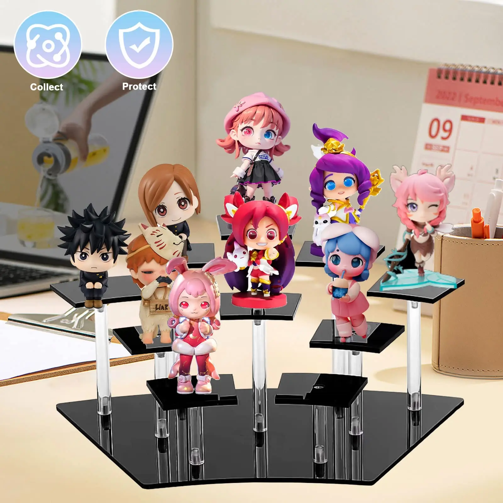 Экологичные акриловые держатели для хранения многоуровневая подставка фигурок