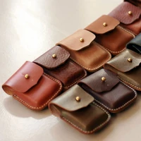 genuine leather lighter case cowhide custom protective sleeve lighter belt bag for zippo lighter shell color shipped randomly
