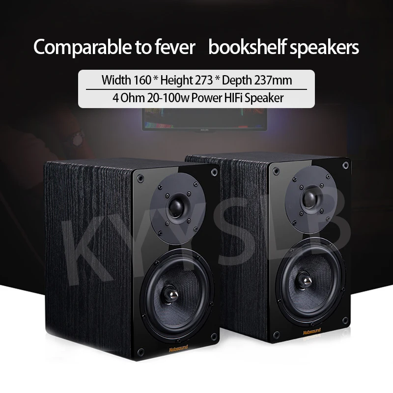 

KYYSLB 100W 5.5 Inch Bookshelf Speaker Fever Monitor Amplifier Wood Hifi Passive Surround Home Theater System Audio LoudSpeaker