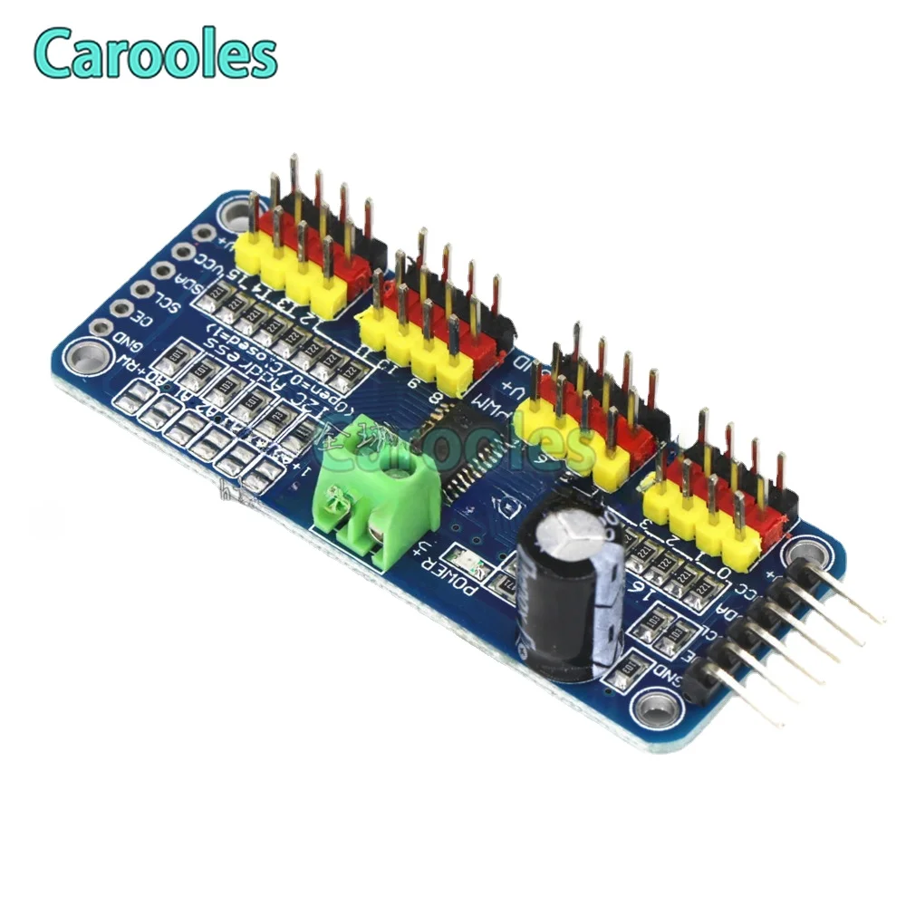 

PCA9685 16 каналов 12-разрядный PWM сервопривод I2C IIC Φ плата модуль для Raspberry Pi сервопривод щит для Arduino