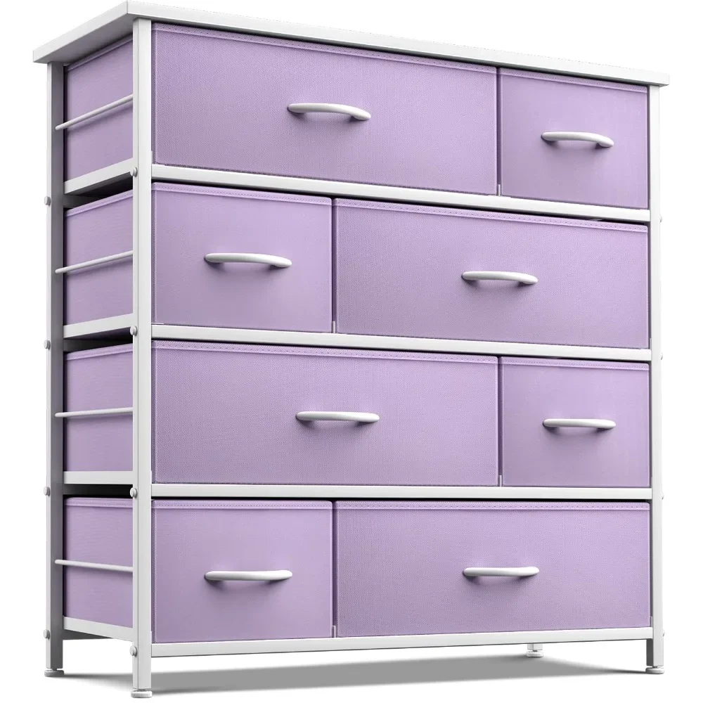 

8 Drawers Chest Dresser - Purple Bedroom Living Room Closet Storage Organizer