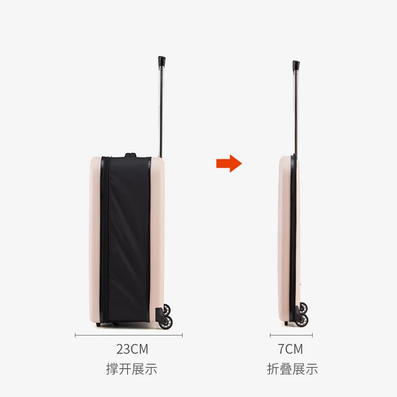 2022 New Folding Suitcase Women's One-way Wheel Trolley Case 20 Inch Boarding Case Men's Portable Travel Case