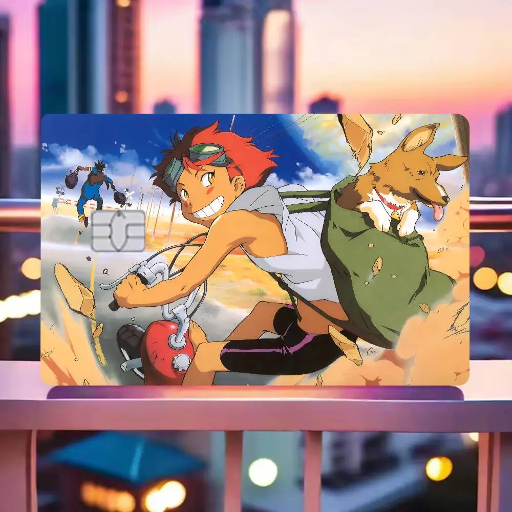 Фото Аниме C-Cowboy Bebop Аниме Мультфильм 1 комплект из 4 шт., наклейка из кожи медведя, пленочная лента, чехол для большой кредитной дебетовой карты, передняя сторона №3