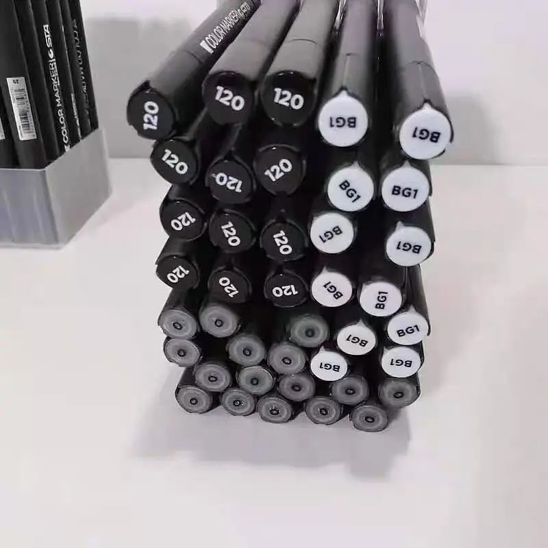 

STA 6/12 цветов фоторучка шкала серого цвета набор маркеров с двойной головкой для кисти фоторучка школьные принадлежности для учащихся