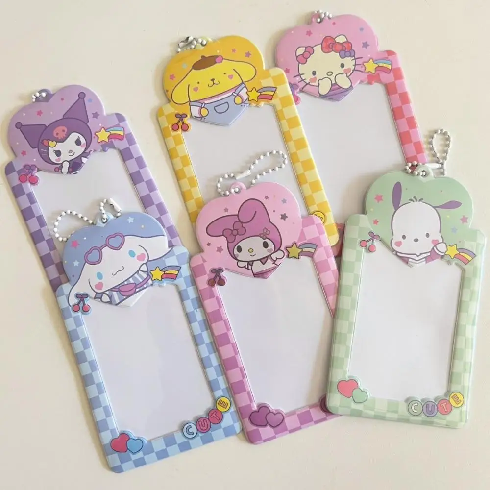 Tarjetero Kawaii Sanrios Hello Kitty Anime Kuromi Melody Cinnamoroll chicas Bus funda protectora para tarjeta bancaria bolsa colgante regalos