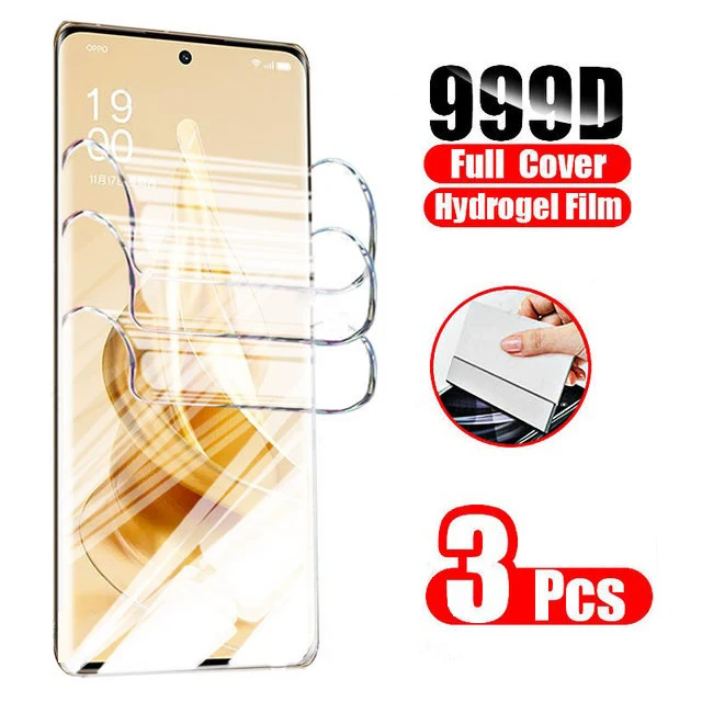 

Гидрогелевая пленка 3 шт. для OPPO Reno 9 8 7 Pro 5G 6 Z 4SE 5 Lite, защитная пленка для экрана OPPO Find X5 X3 Lite, полностью клеящаяся защитная пленка