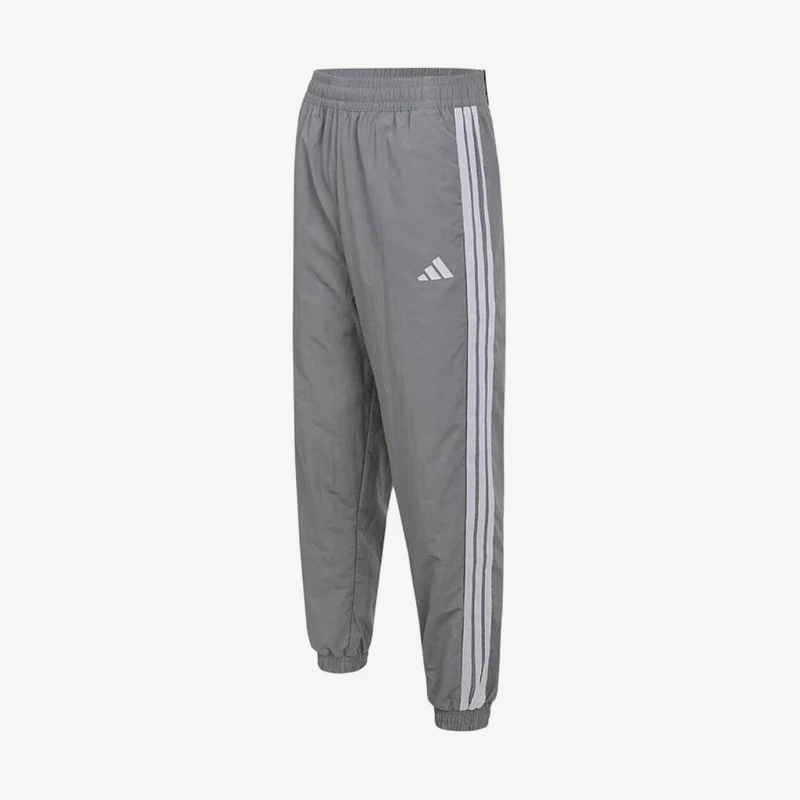 Фото Оригинальные детские спортивные брюки Adidas серого цвета с эластичным поясом и спортивным дизайном, модель KG6611. №2