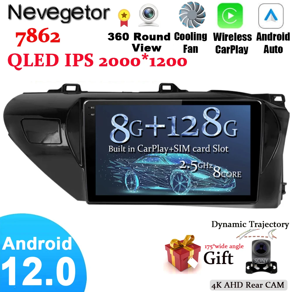 10 1 &quotAndroid 12 0 Gps Dvd-плеер для Toyota Hilux Revo LHD 2016 2019 автомобильное радио мультимедийная